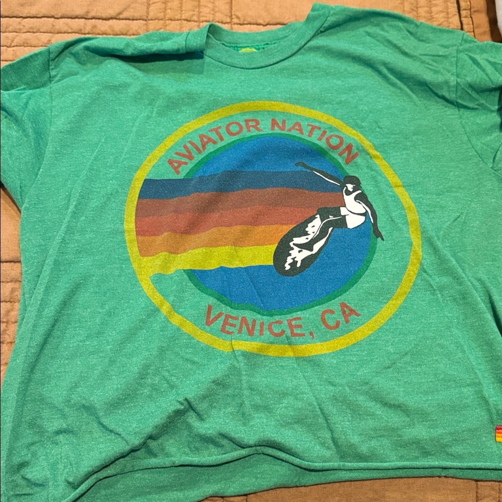 Aviator Nation Kelly Green Surf Graphic Tee - Venice